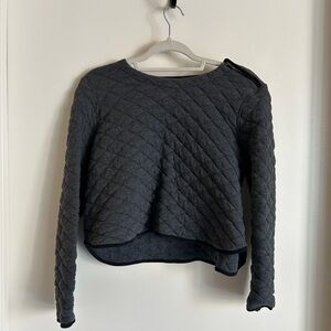 Madwell Quilted Grey Cropped Sweater